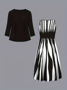 Women's Two-Piece Elegant Dress Set with Jacket