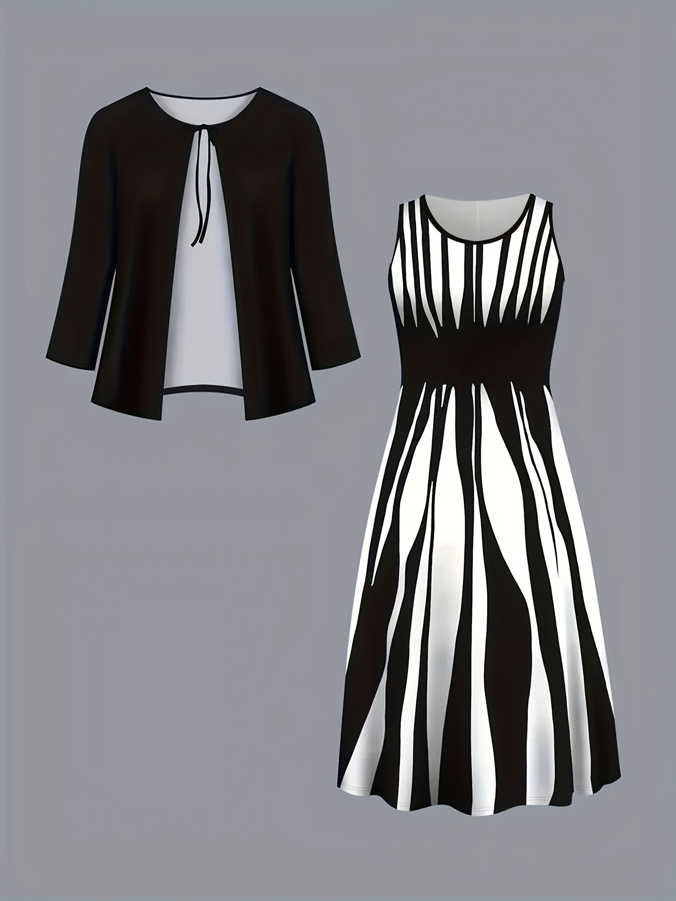 Women's Two-Piece Elegant Dress Set with Jacket