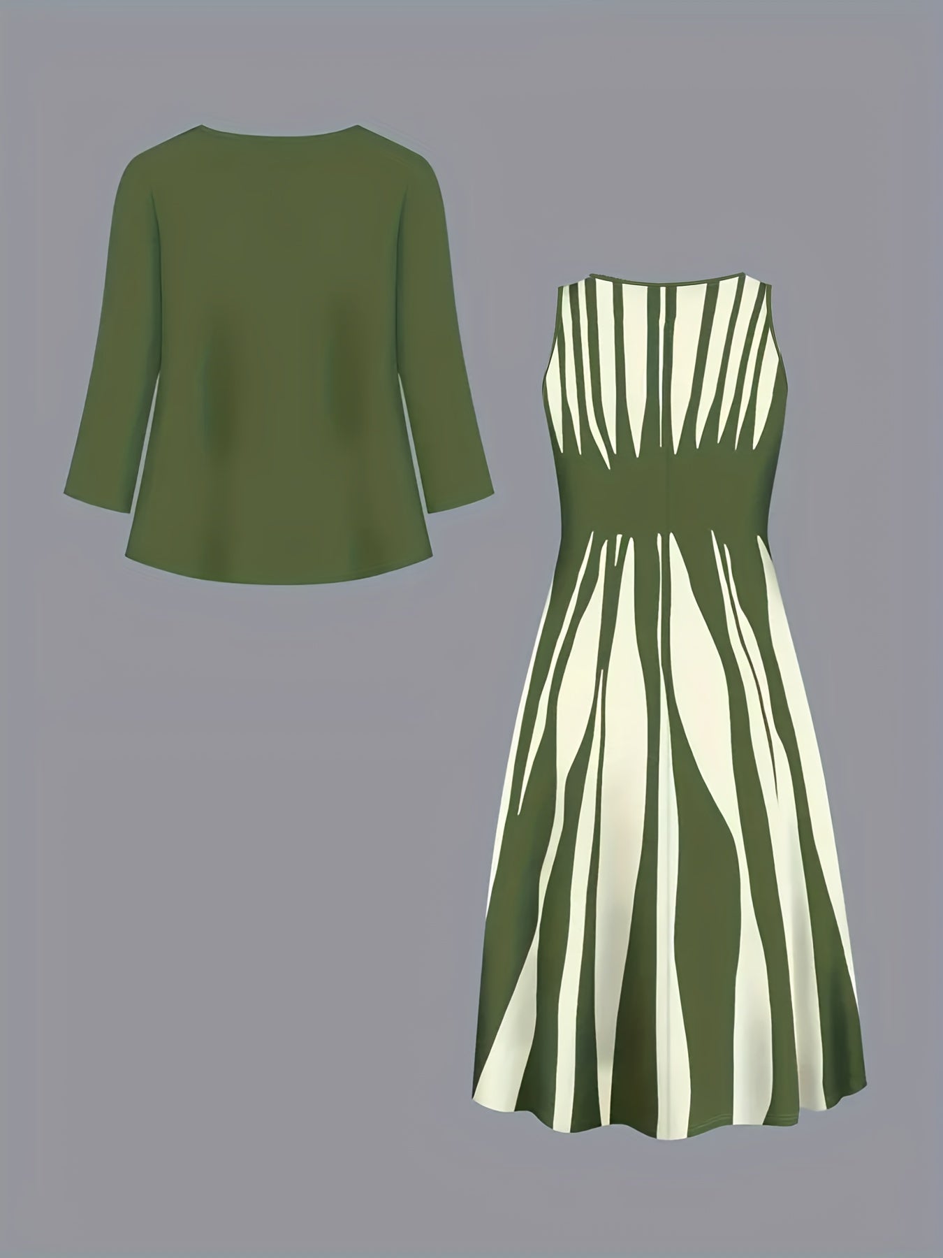 Women's Two-Piece Elegant Dress Set with Jacket