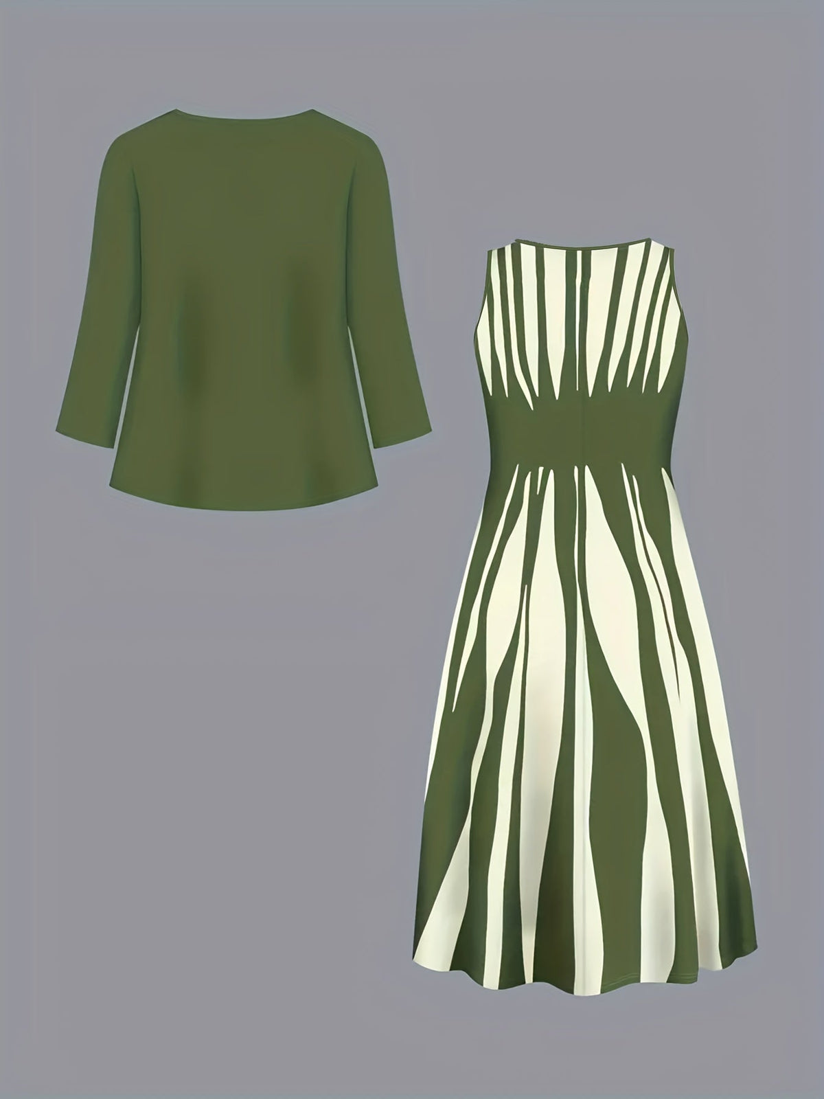 Women's Two-Piece Elegant Dress Set with Jacket