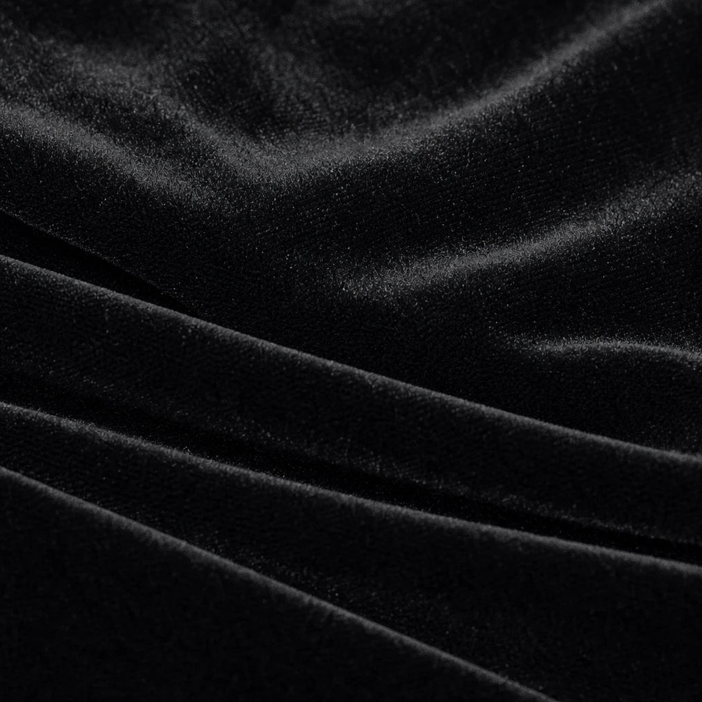 Women's Velvet-Look Midi Dress with Bow Detail – Off-Shoulder