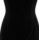Women's Velvet-Look Midi Dress with Bow Detail – Off-Shoulder